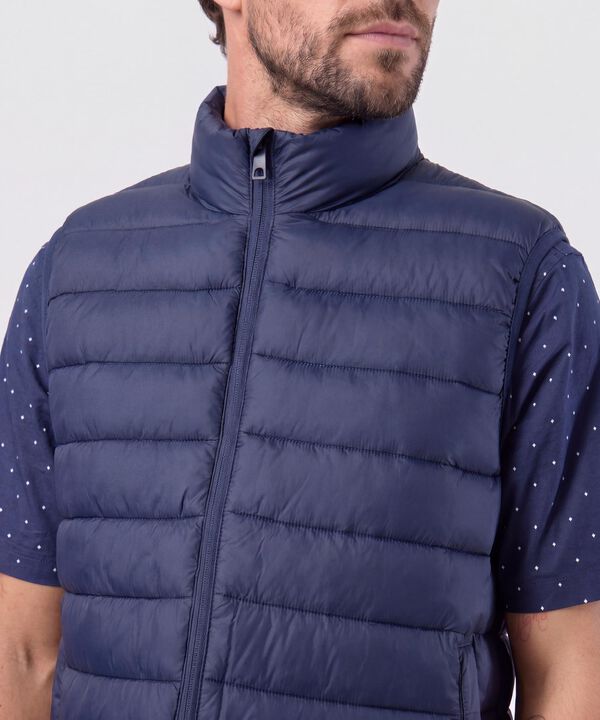 Chaleco Acolchado Cuello Alto Para Hombre
