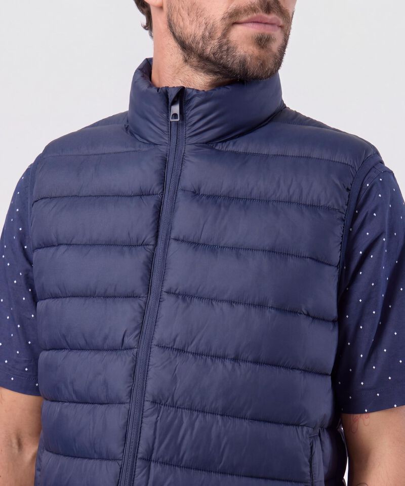 Chaleco Acolchado Cuello Alto Para Hombre