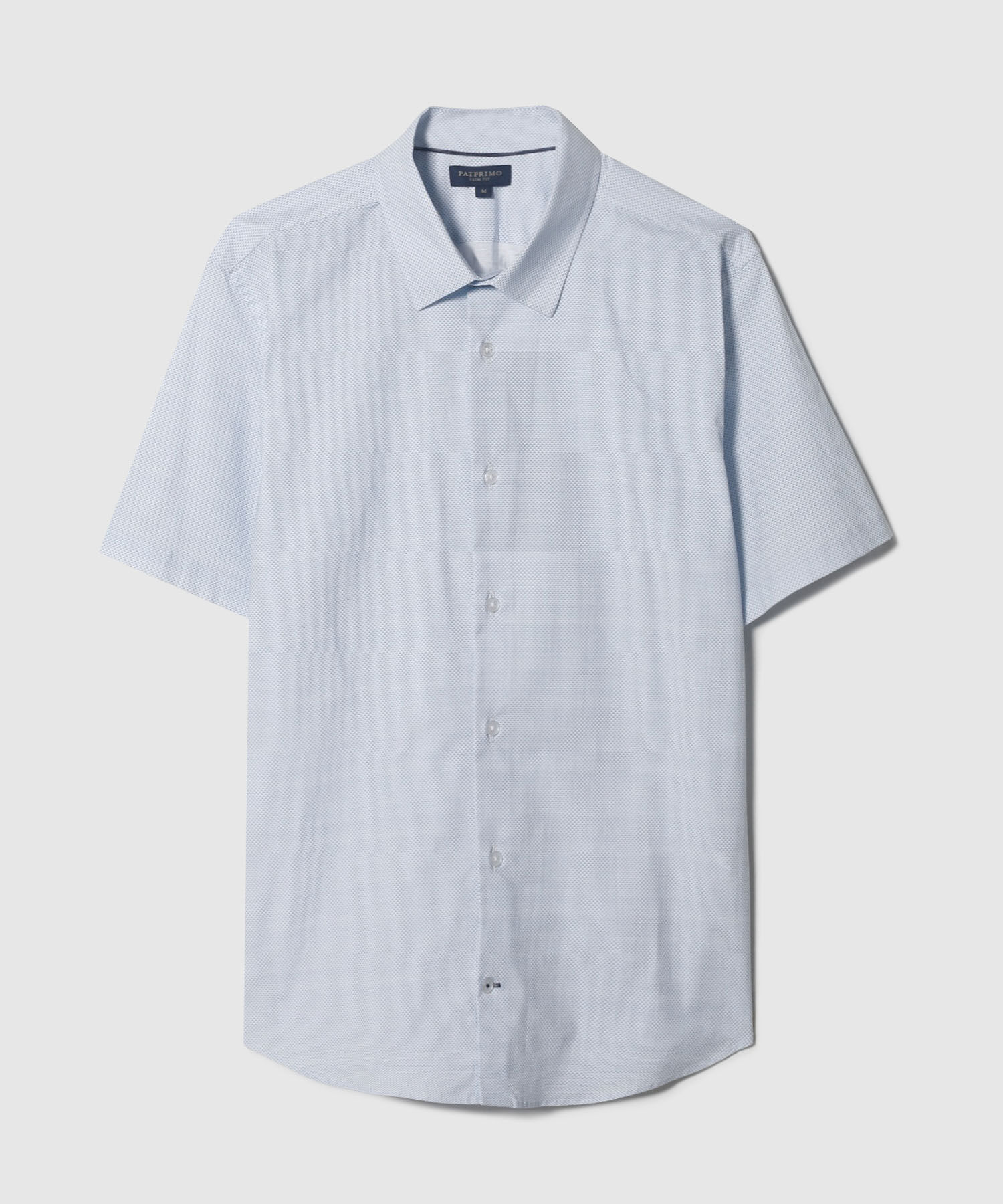 Camisa Estampada Manga Corta, Cuello Formal