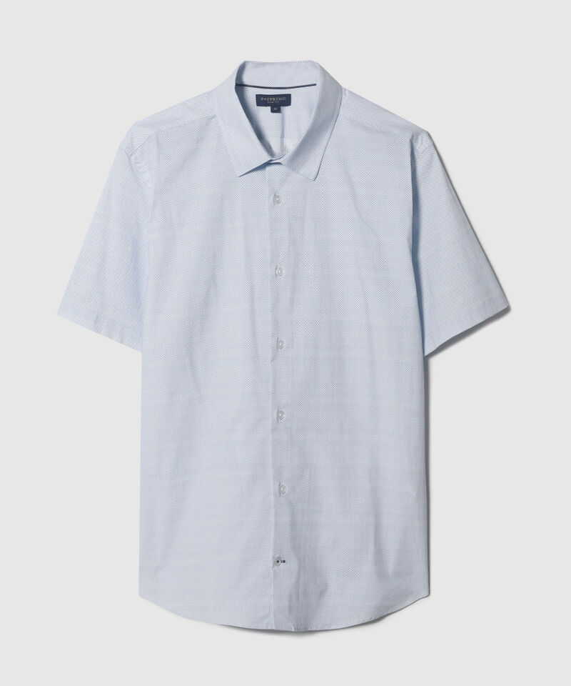 Camisa Estampada Manga Corta, Cuello Formal