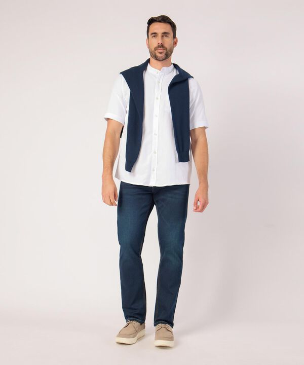 Camisa Unicolor Cuello Mao Con Bolsillo  image number null