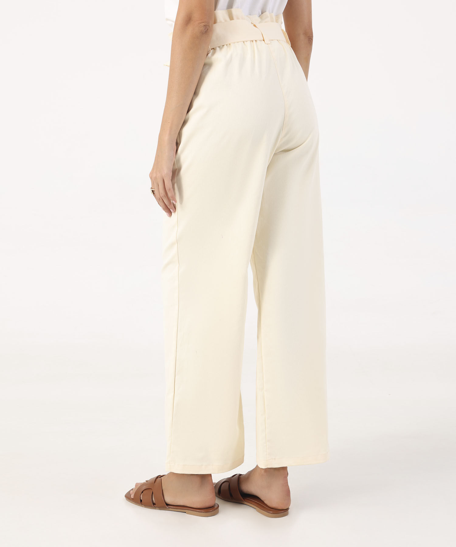 Pantalon Unicolor Con Cinturon