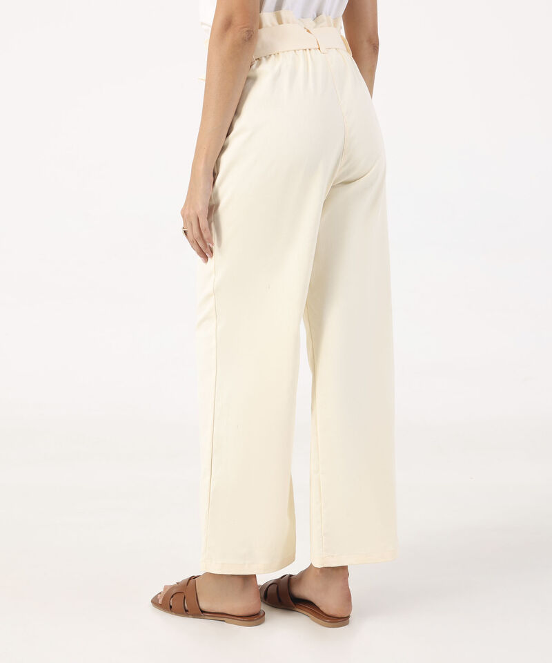 Pantalon Unicolor Con Cinturon