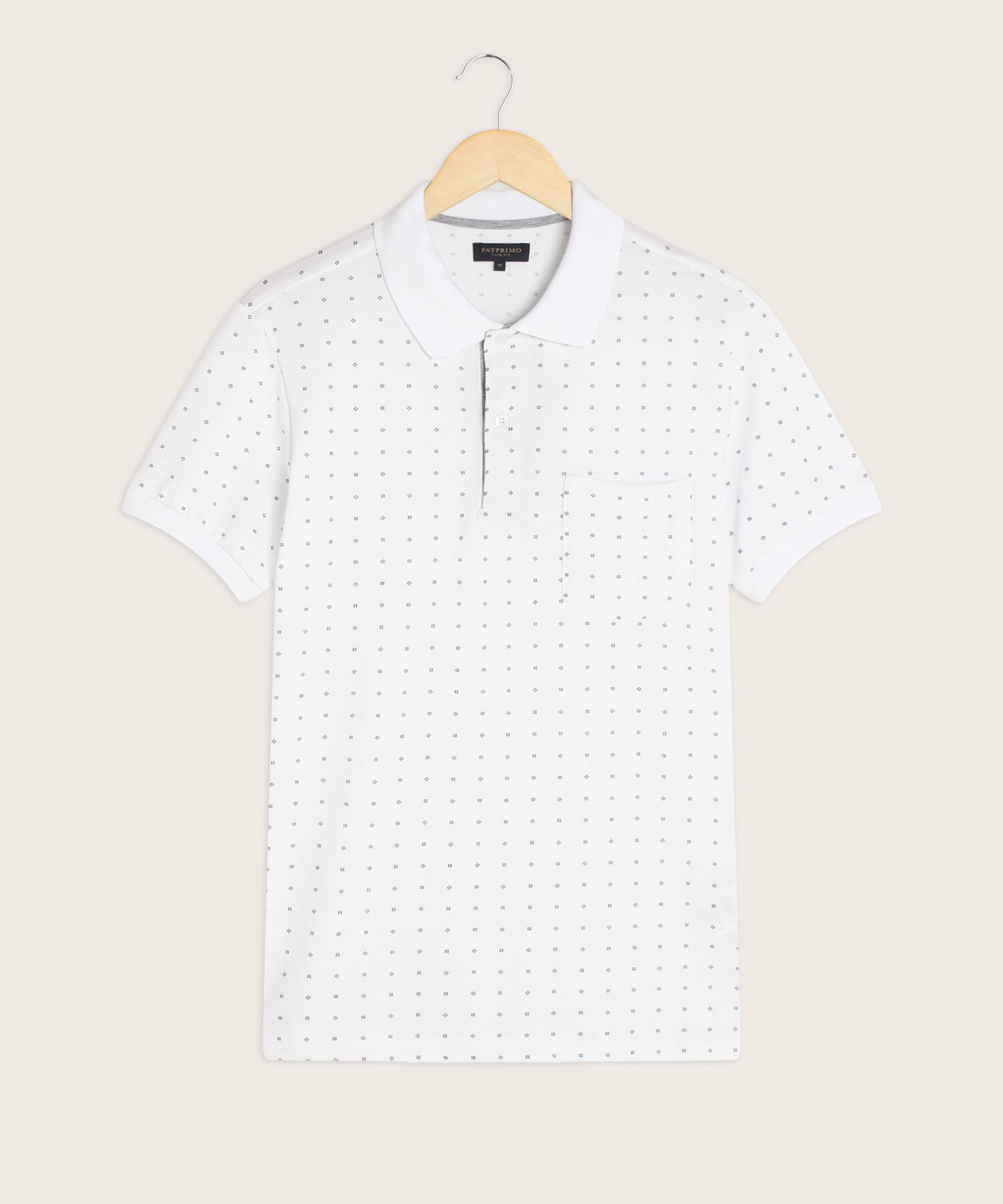 Polo Corte Slim Fit Blanco