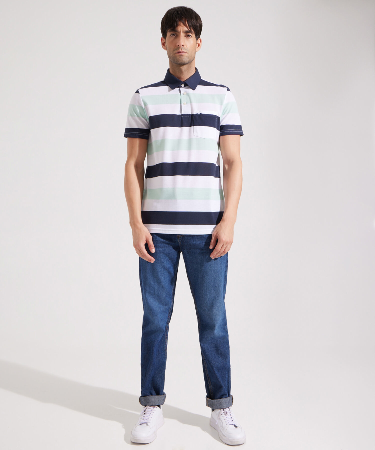 Polo  Cuello Duro, Con Bolsillo Y Silueta Slim Fit, Campiello