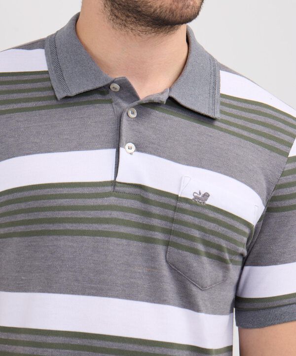 Polo Preteñida Cuello Y Puños Tejidos Con Bolsillo