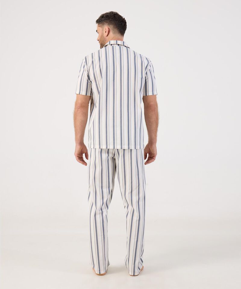 Pijama A Rayas Con Bolsillo Para Hombre