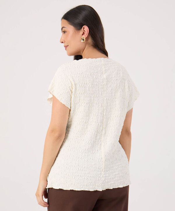 Camiseta Texturizada Unicolor Para Mujer Curvy