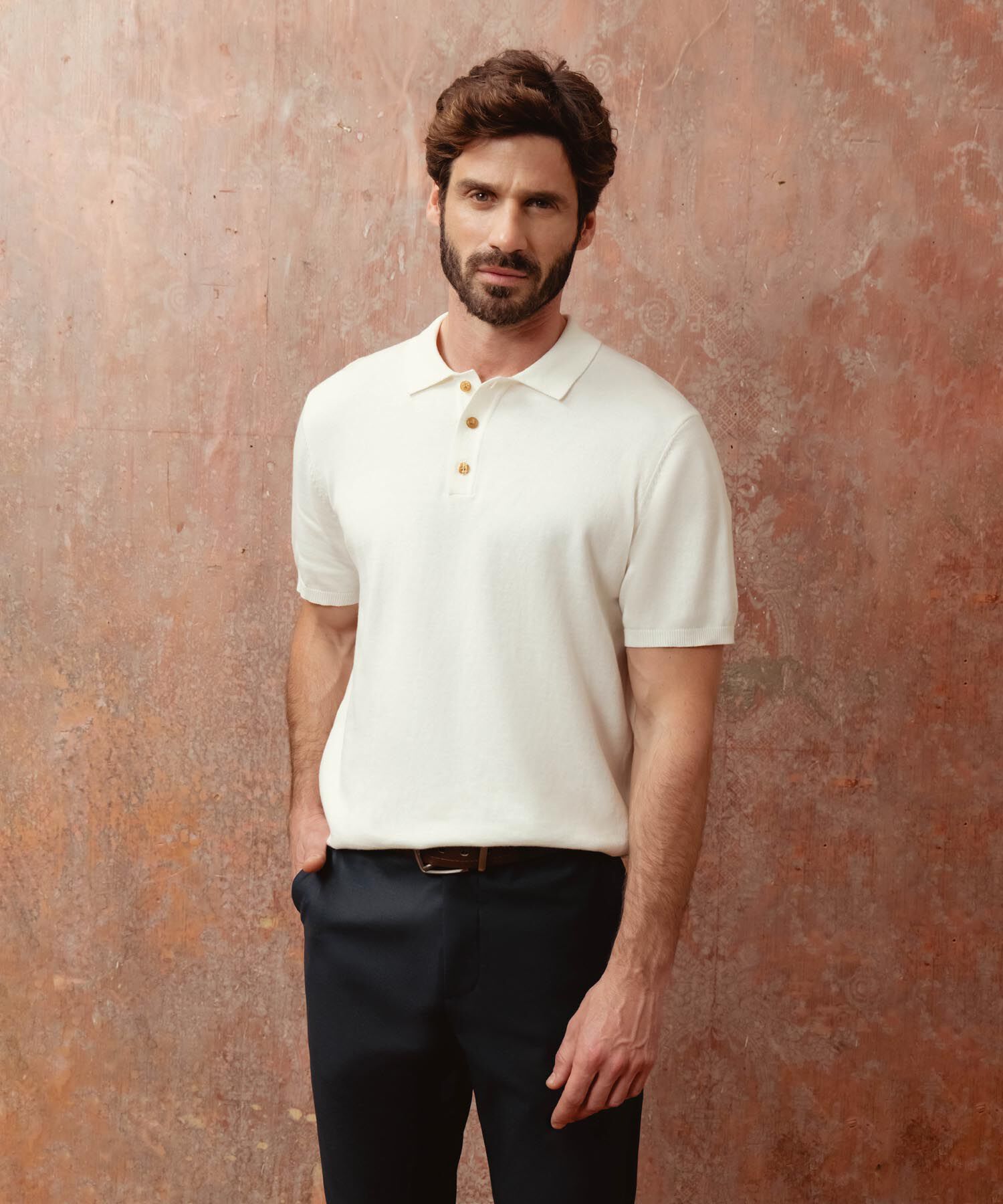 Polo De Punto Manga Corta Estilo Cl&aacute;sico Para Hombre