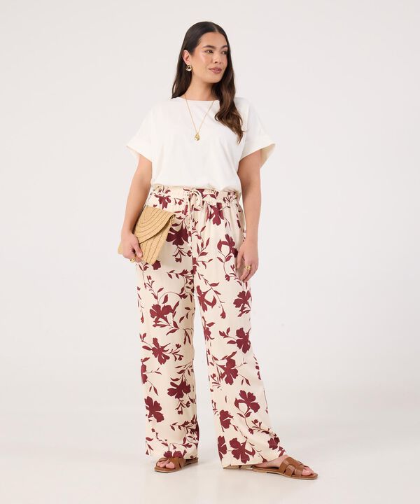 Pantalon Fluido Estampado Para Mujer Curvy image number null