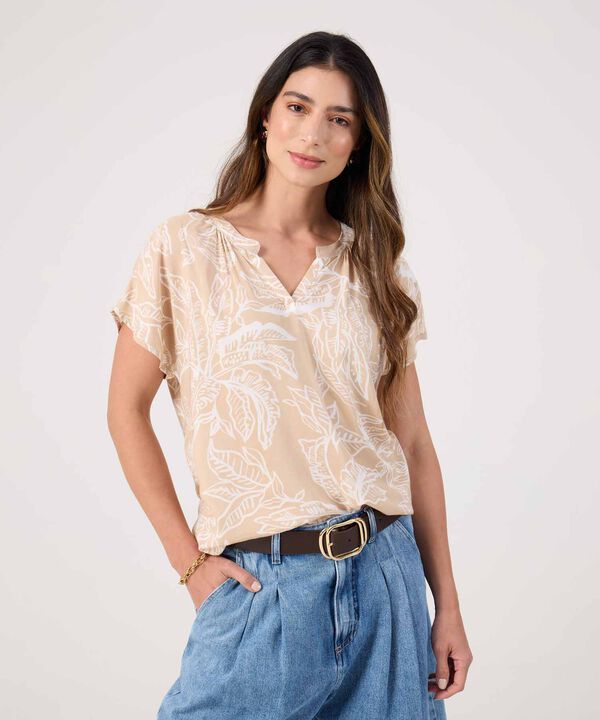 Blusa Estampada Cuello Mao image number null