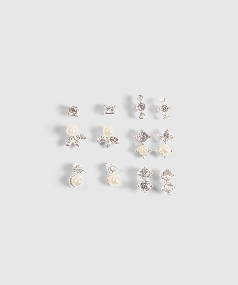 Set x 6 Aretes Plateados