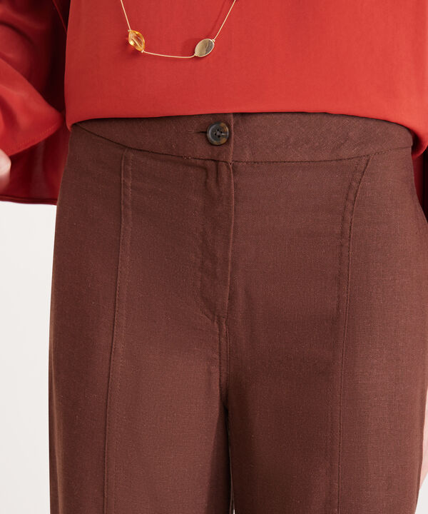 Pantalon Culotte Con Cortes En Frente
