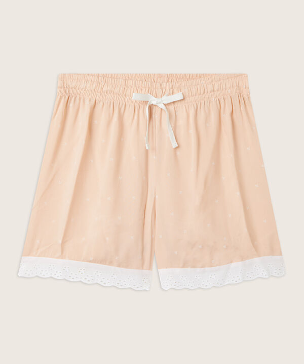 Pijama Mujer Manga Sisa Unicolor Con Short Estampado image number null