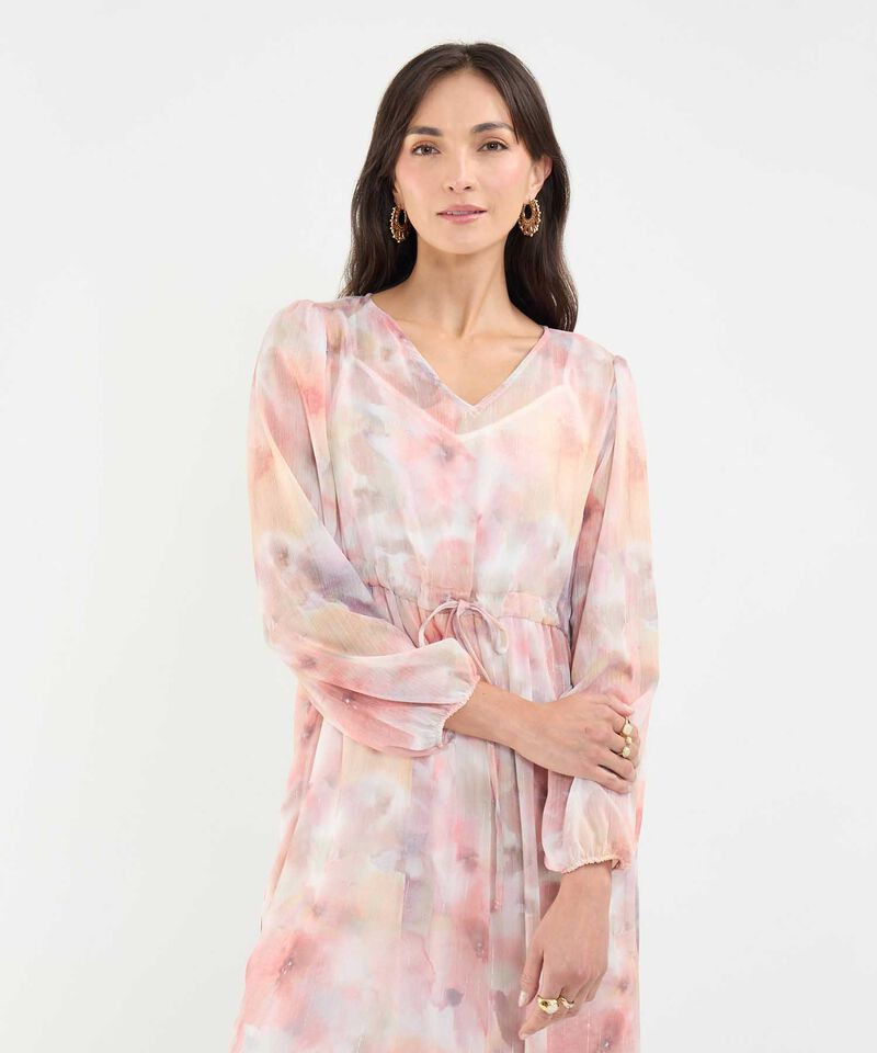 Vestido Estampado Manga Larga