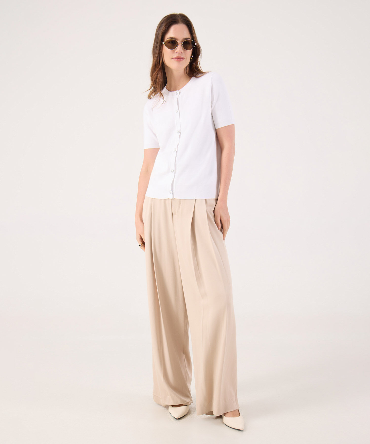 Camiseta Unicolor Con Botones