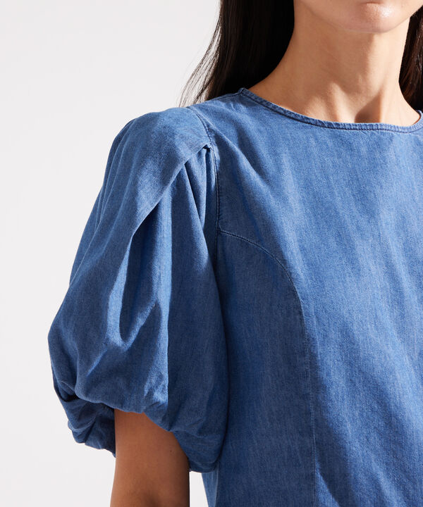Blusa Manga Corta en Denim