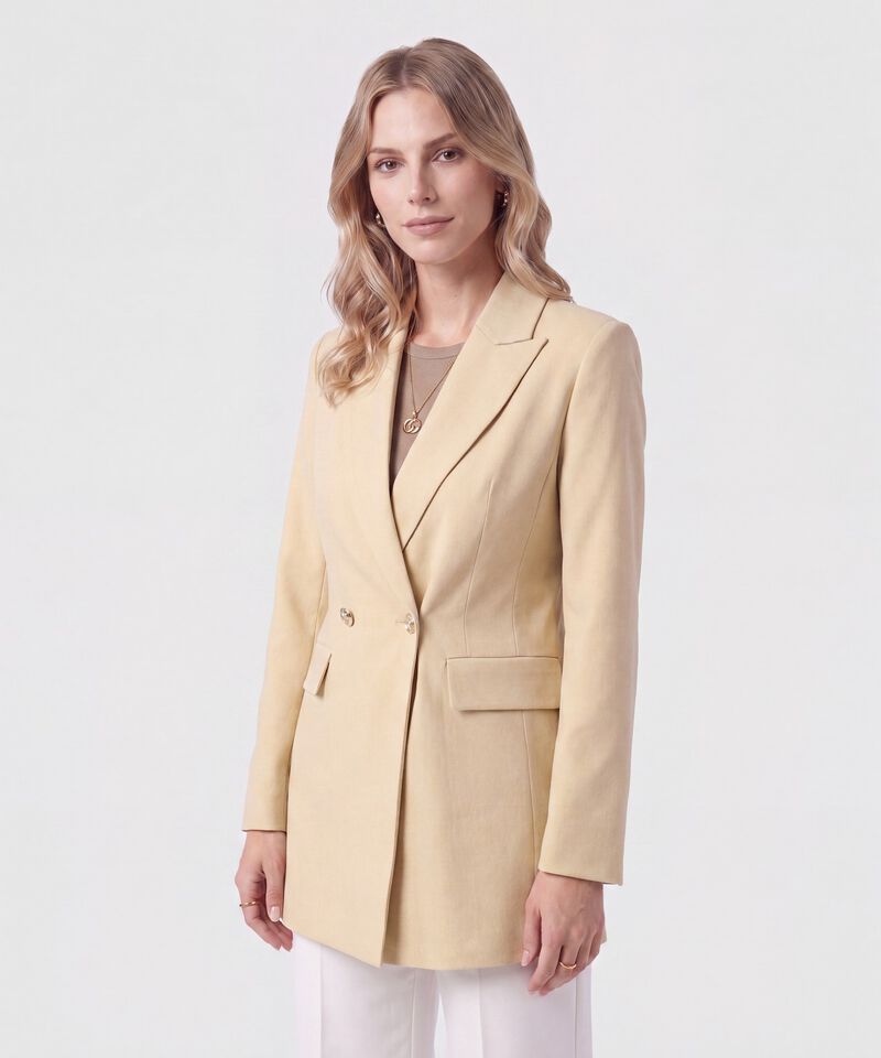 Blazer Doble Botonadura Y Solapa Para Mujer