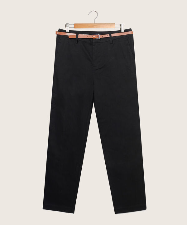 Pantalón Chino Unicolor Con Cinturón