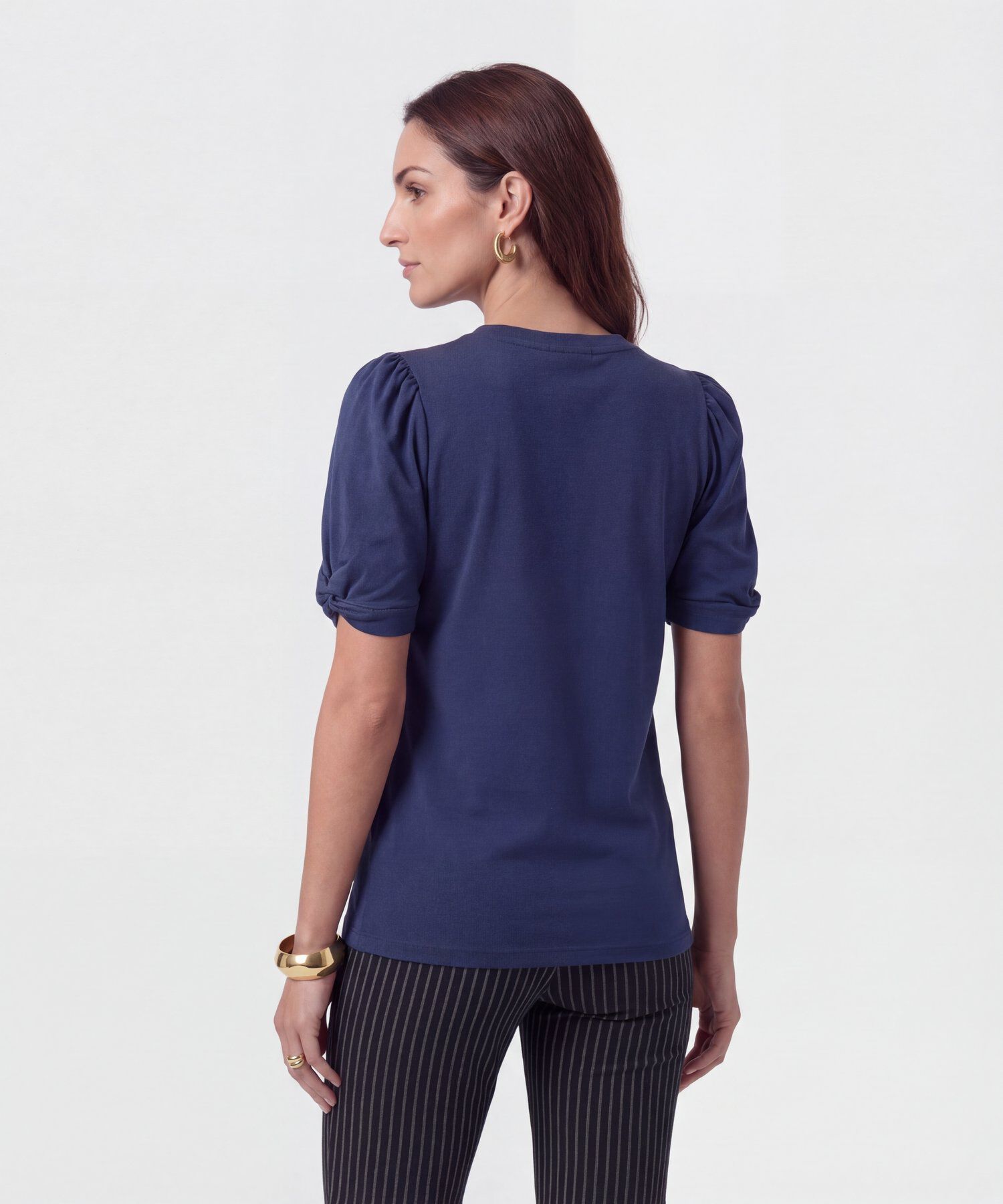 Camiseta Con Mangas Abullonadas Para Mujer