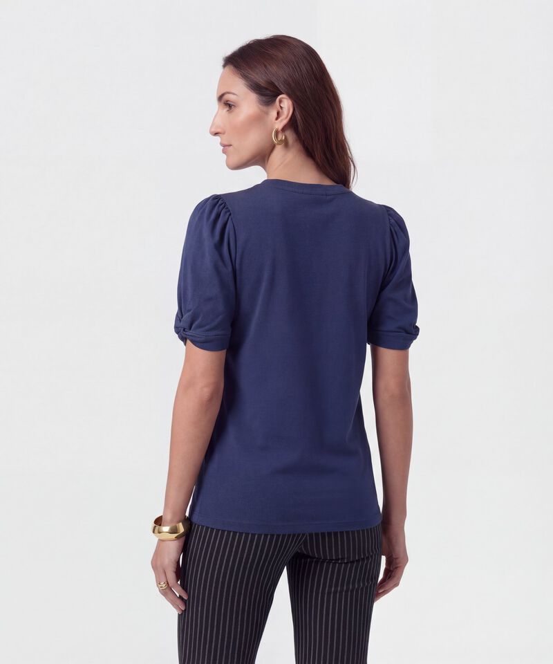 Camiseta Con Mangas Abullonadas Para Mujer