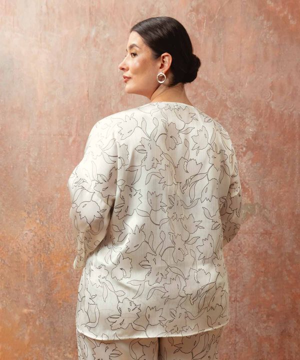 Blusa Estampada Manga 3/4 