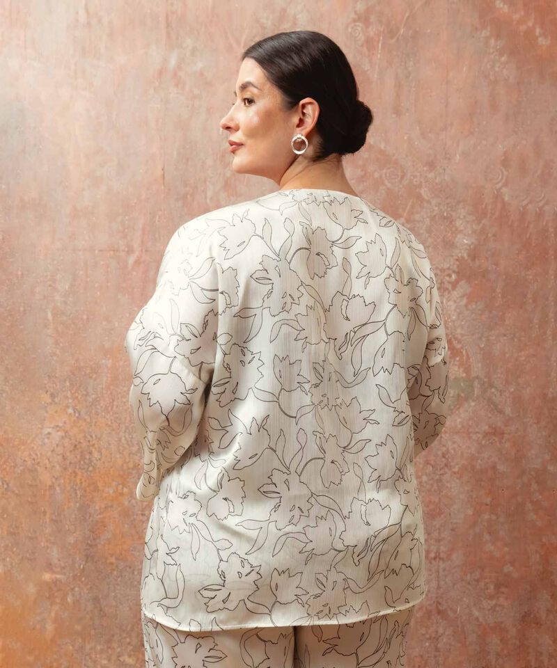 Blusa Estampada Manga 3/4 