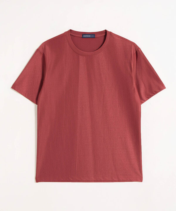 Camiseta Texturizada Cuello Redondo Mujer image number null