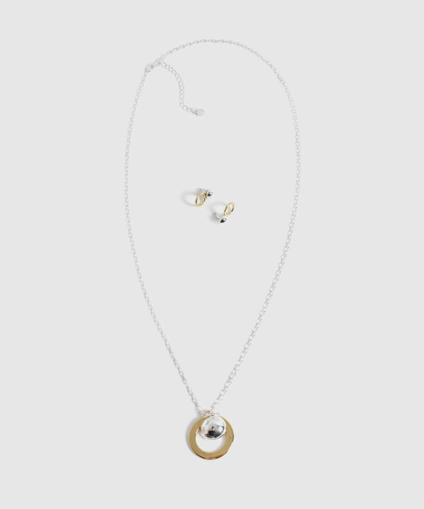 Set De Collar Y Aretes Combinados Mujer