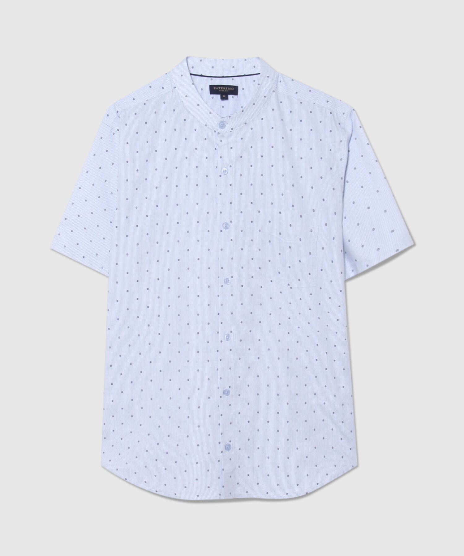 Camisa Estampada con Cuello Mao