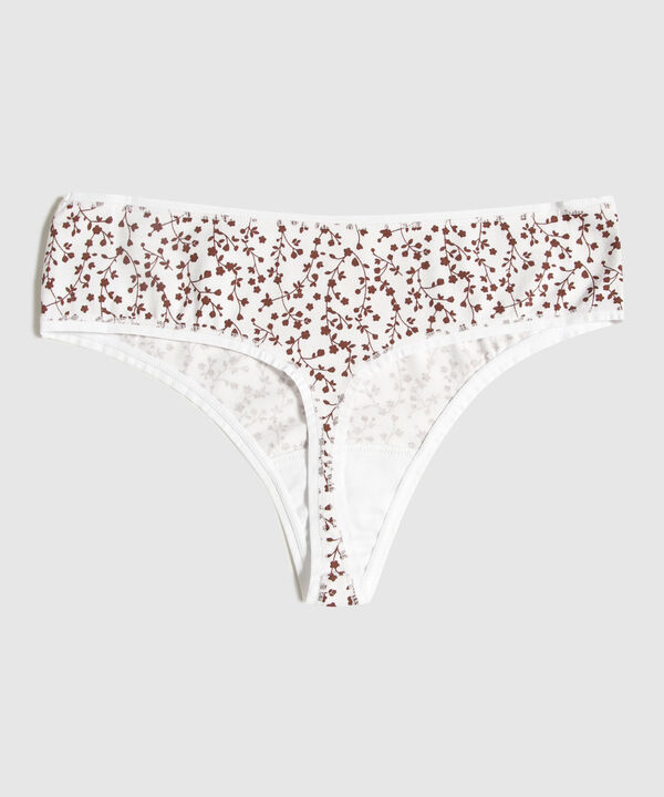 Panty Tanga Brasilera En Algodón Estampada image number null