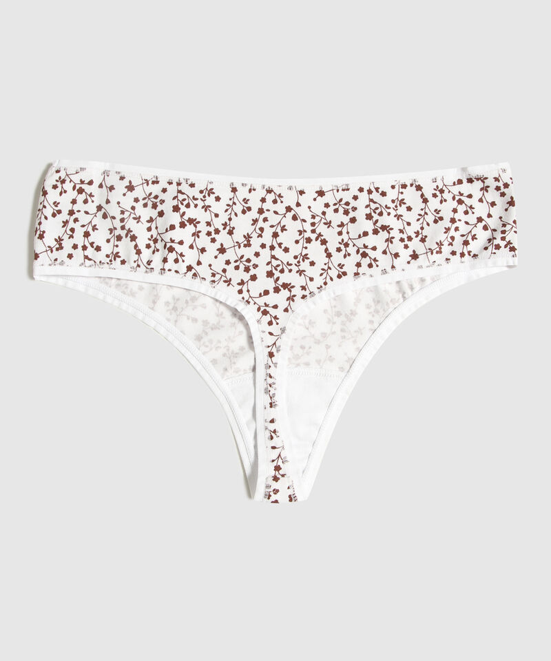 Panty Tanga Brasilera En Algodón Estampada
