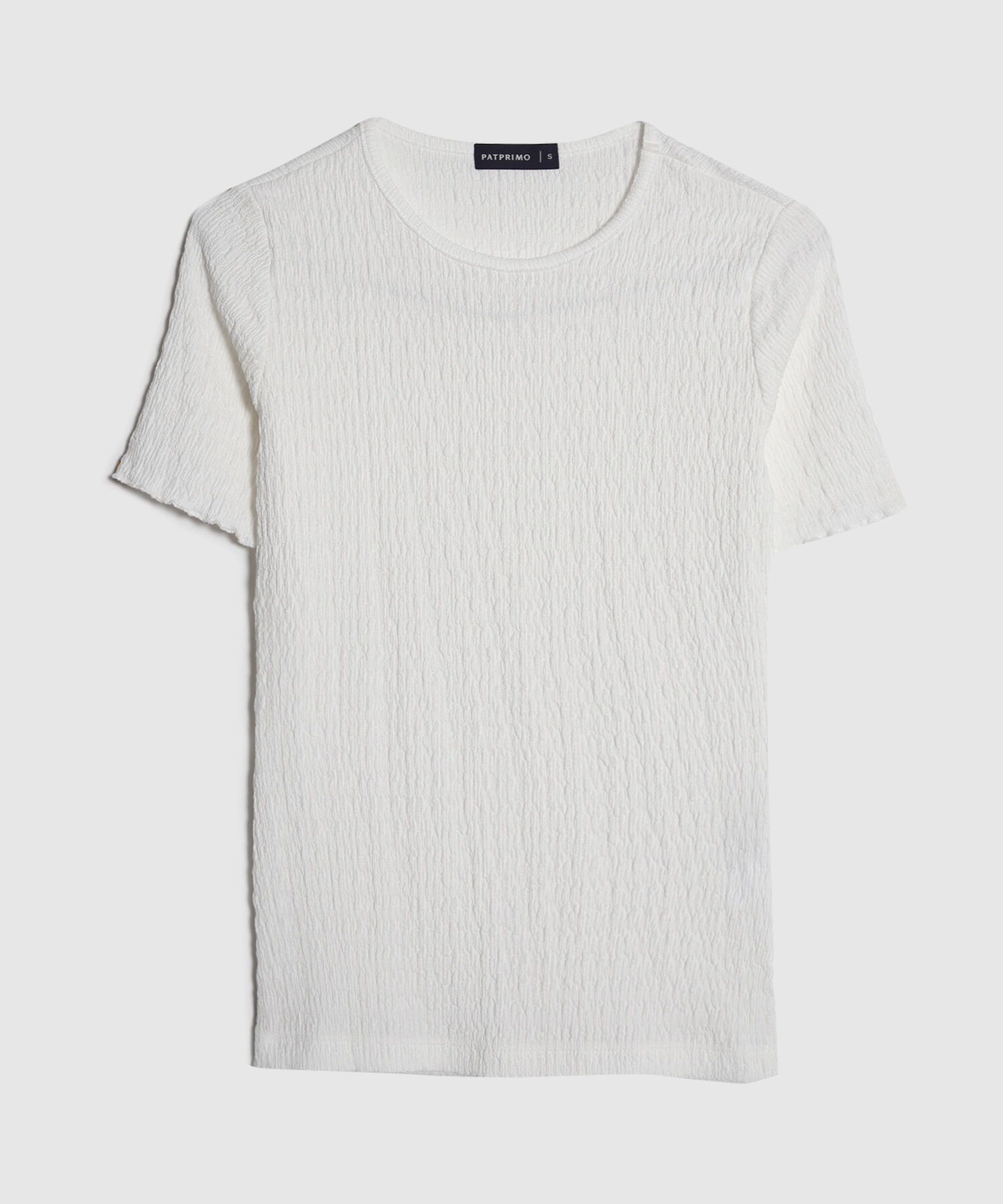 Camiseta Unicolor Con Textura Acanalada