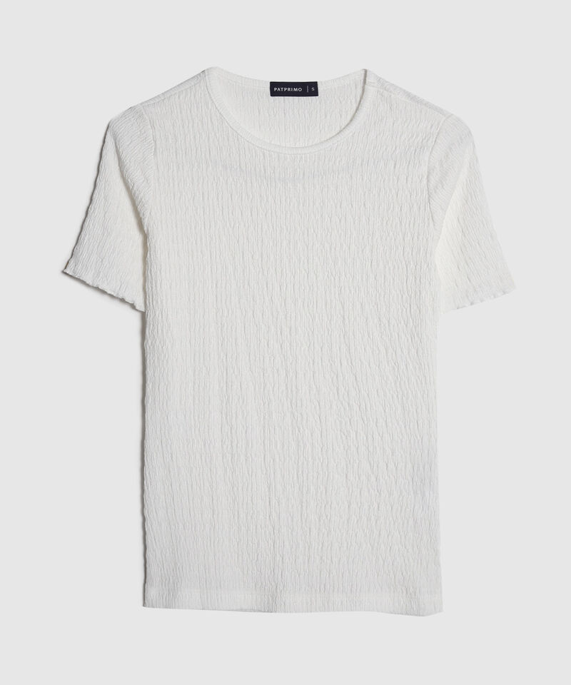 Camiseta Unicolor Con Textura Acanalada