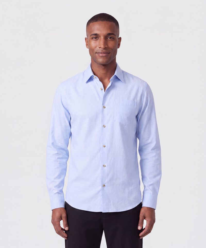 Camisa Manga Larga con Bolsillo Para Hombre