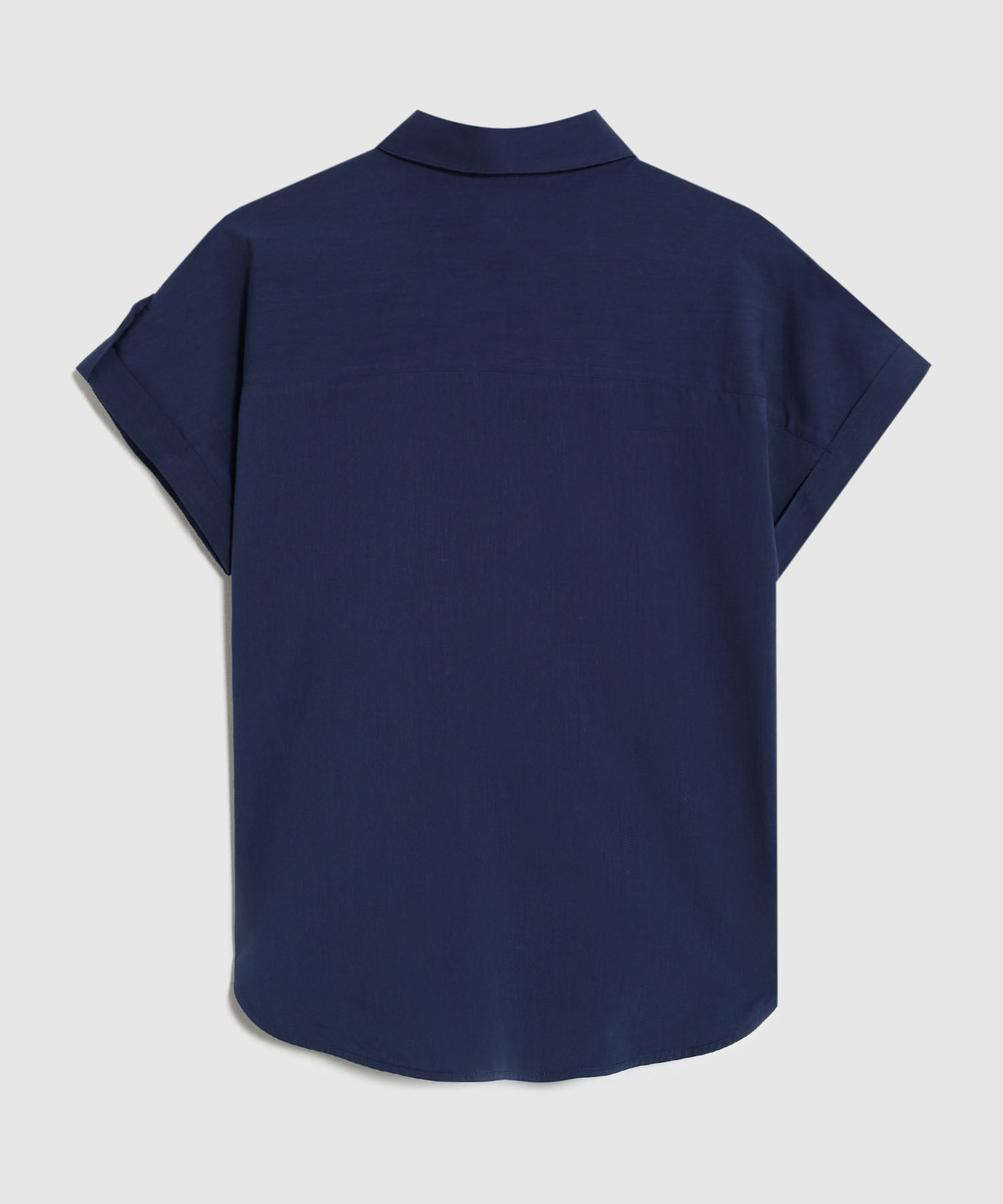 Camisa De Manga Corta Ajustable Para Mujer