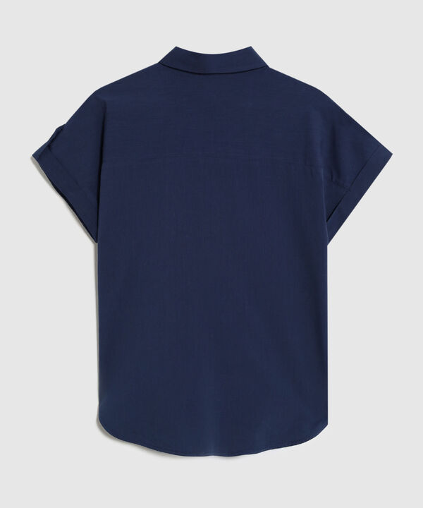 Camisa De Manga Corta Ajustable Para Mujer