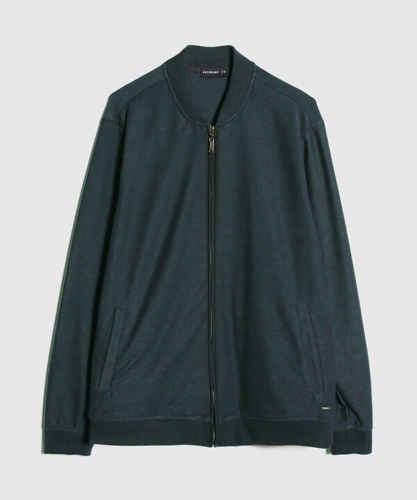 Buzo Bomber Tela Con Textura