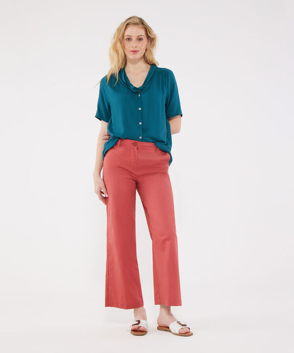 Pantalón Moda Unicolor Con Bolsillos Diagonales