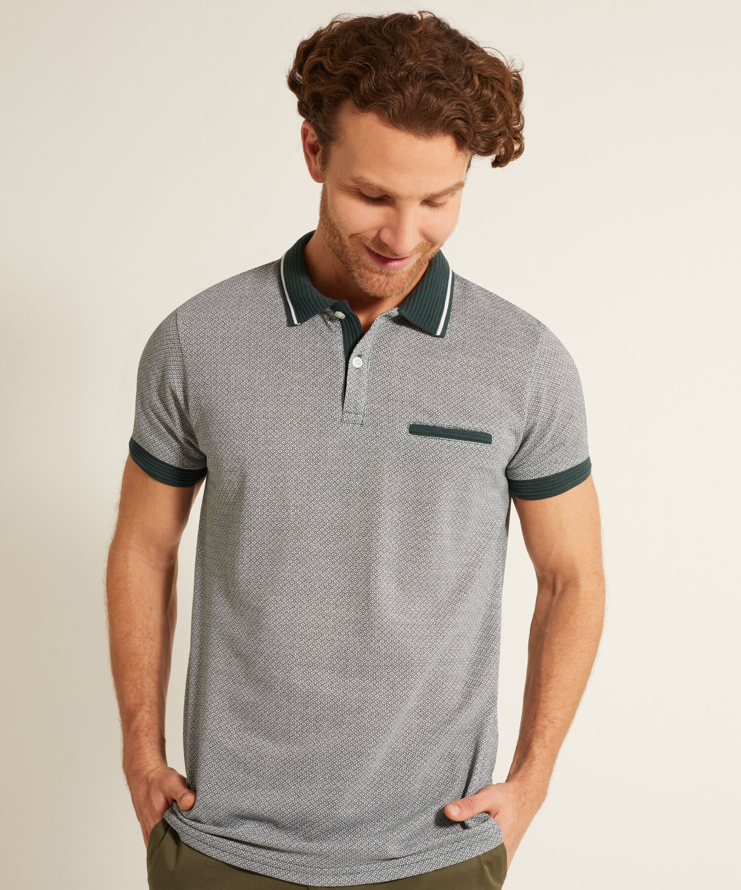 Polo Cuello Tejido Estampada