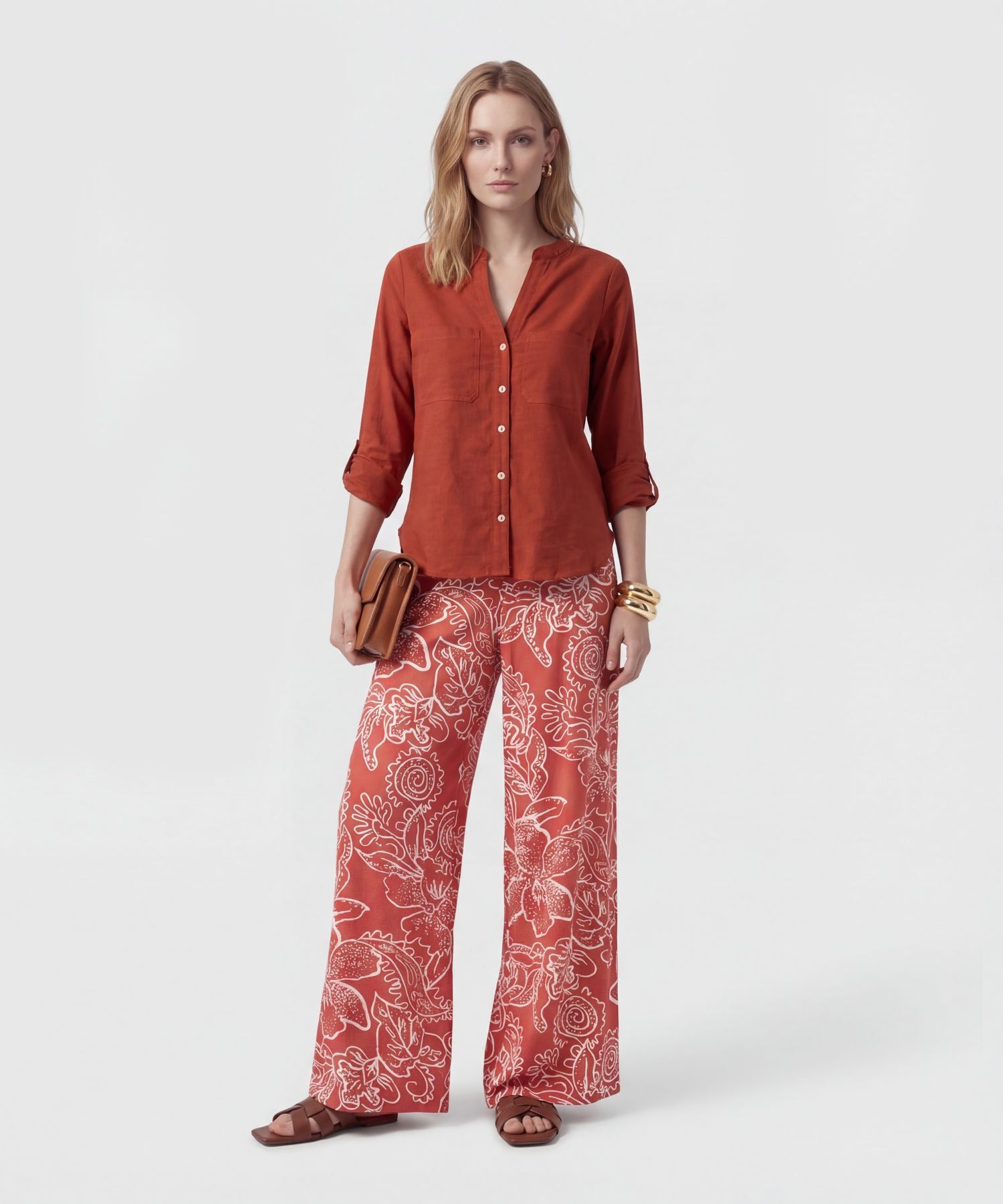 Pantal&oacute;n Fluido Estampado Para Mujer