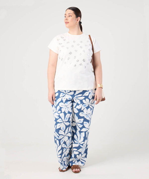 Pantal&oacute;n Holgado Estampado Mujer Curvy