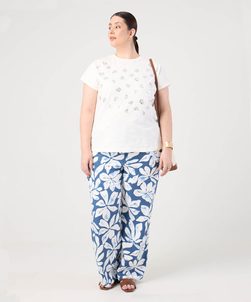 Pantal&oacute;n Holgado Estampado Mujer Curvy