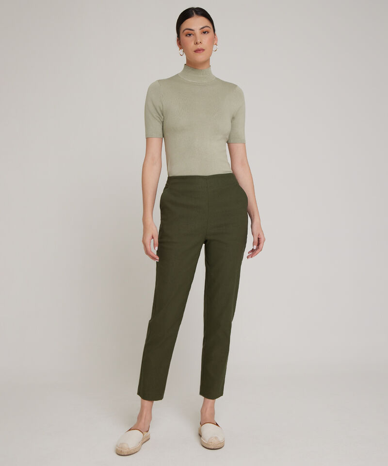 Pantalon Unicolor Clasico Con Bolsillo Diagonal