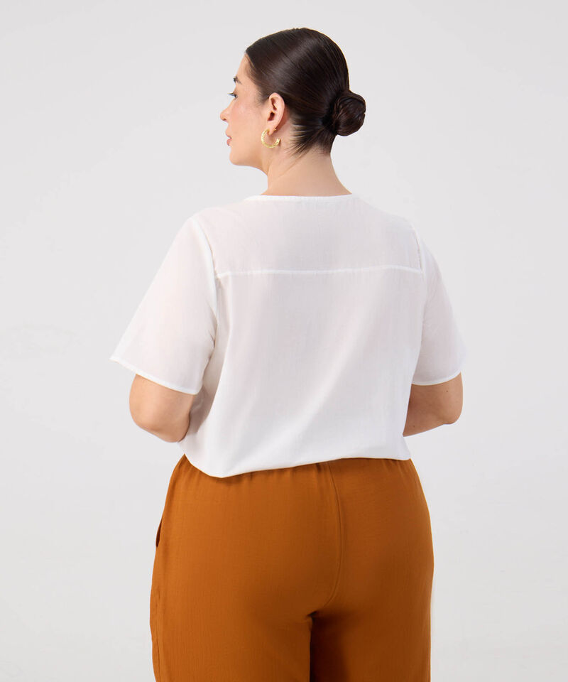 Blusa Con Detalle Tejido En Escote Mujer Curvy