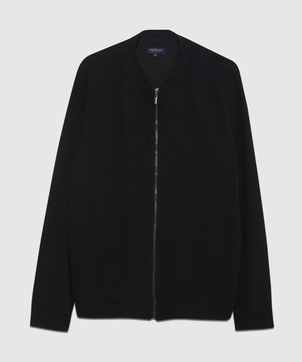 Buzo Unicolor Textura, Con Cierre Zipper