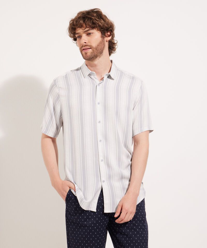 Camisa Manga Corta Estampada En Viscosa