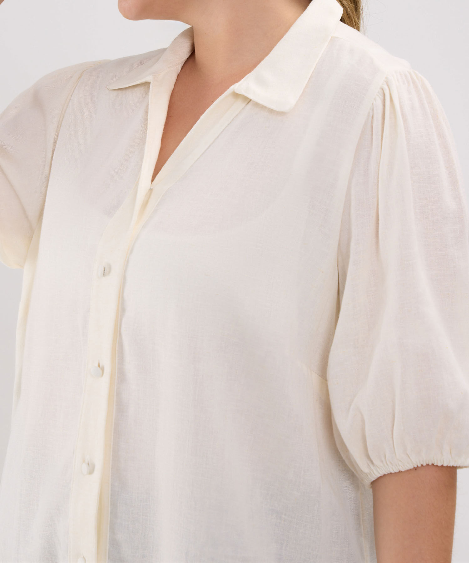 Camisa Unicolor Con Manga Bombacha