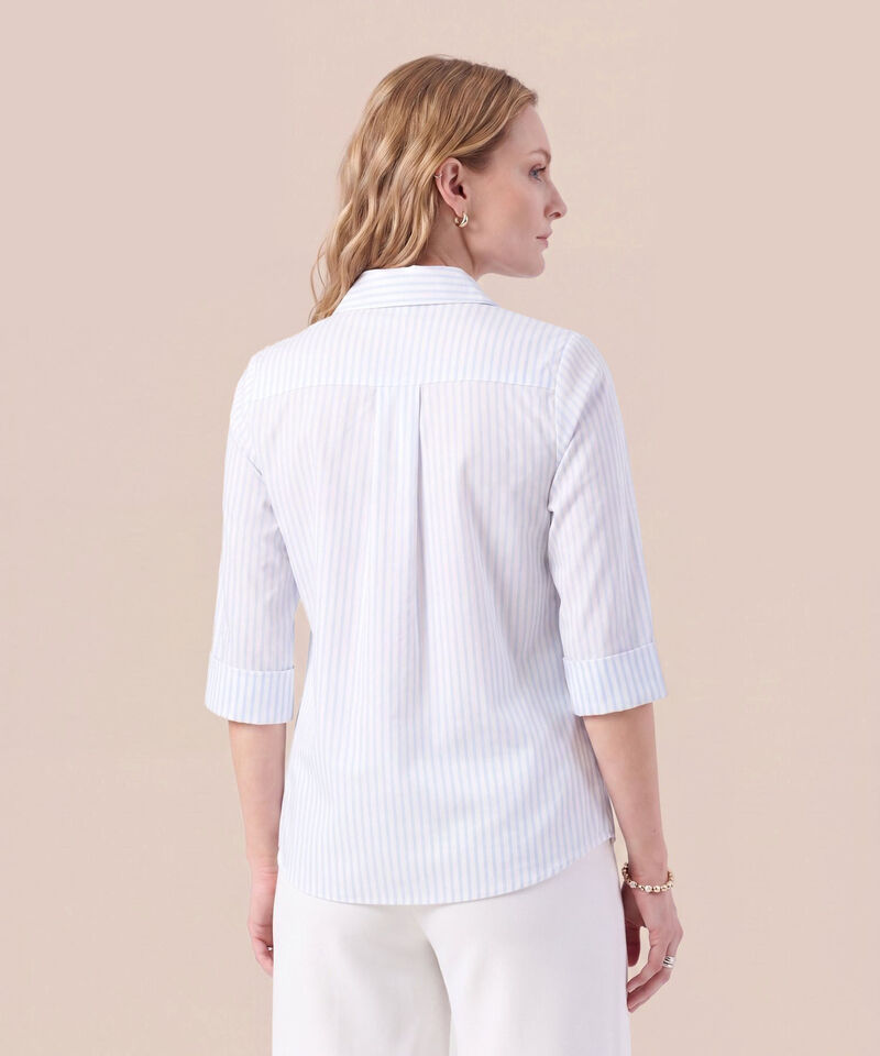 Blusa Con Escote En V Y Manga 3/4 Mujer