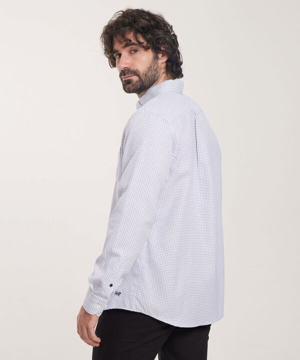 Camisa Corbatera Manga Larga Estampado Ceallo Button Down Regular